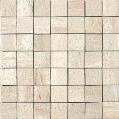 Travertini Matte 2X2 Mosaic Floor and Wall Tile 17X17 Beige (1 Piece) 