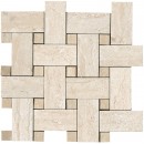 Travertini Matte Mosaic Weave Floor and Wall Tile 12X12 Beige (1 Piece) 