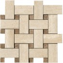 Travertini Polished Mosaic Weave Floor and Wall Tile 12X12 Beige (1 Piece) 